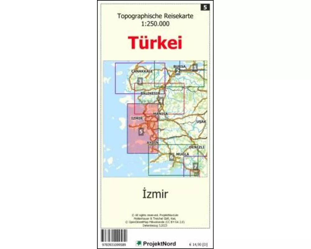 Izmir - Topographische Reisekarte 1:250.000 Türkei (Blatt 5)
