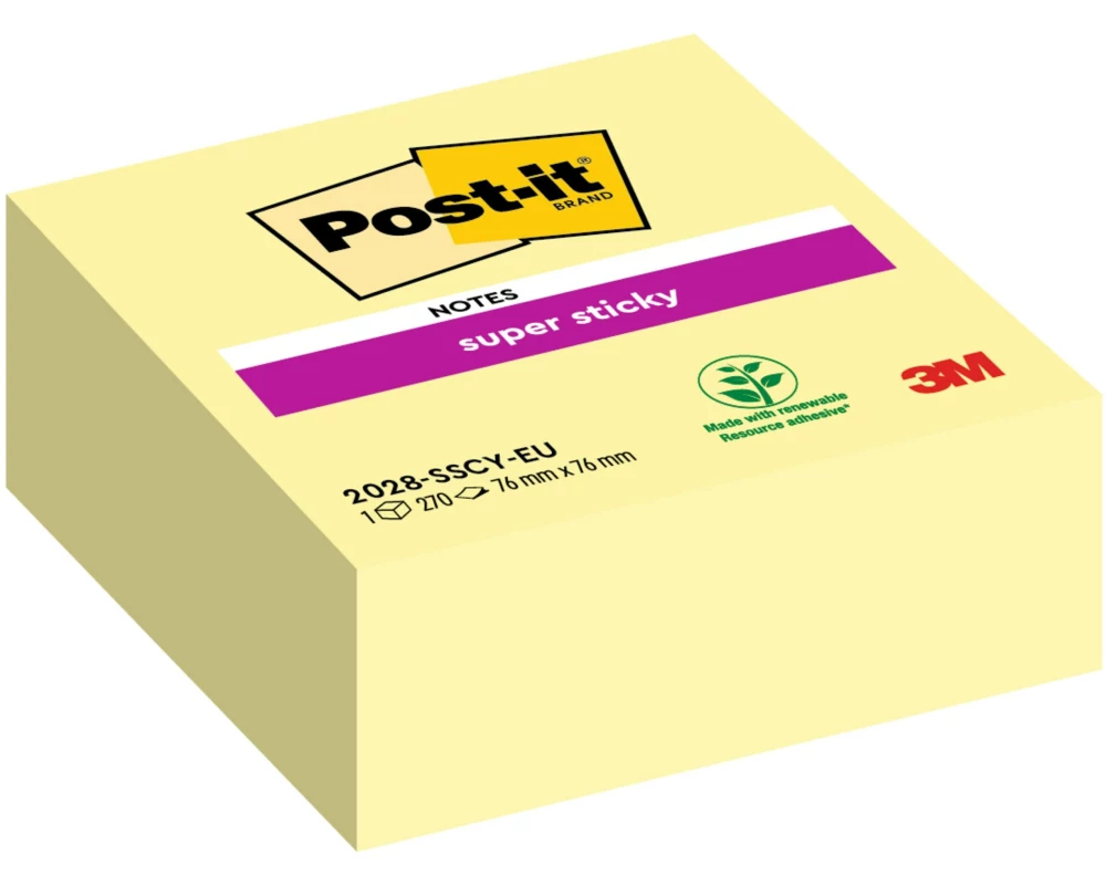 Post-it 3M Super Sticky Recycling Notes Gelb