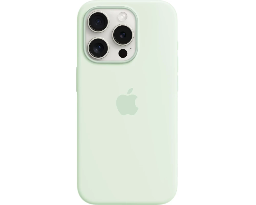 Apple iPhone 15 Pro Silicone Case with MagSafe - Soft Mint