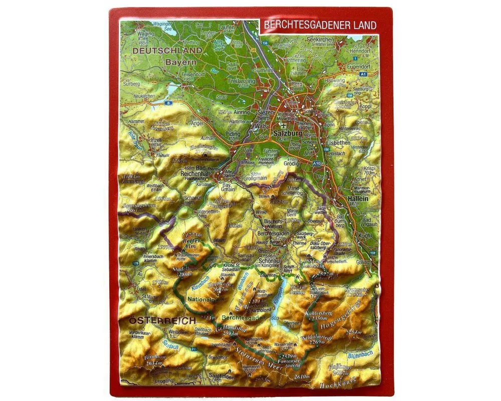 Reliefpostkarte Berchtesgadener Land