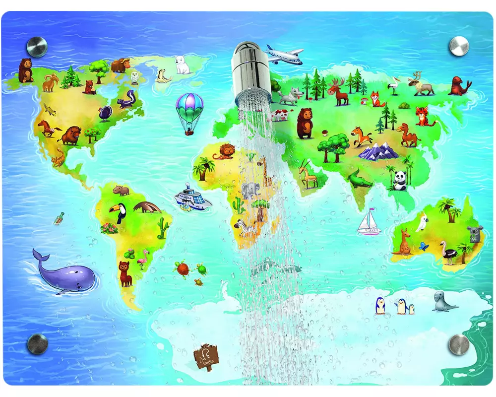 Fredis Kinderdusche Weltkarte 40 x 30 cm