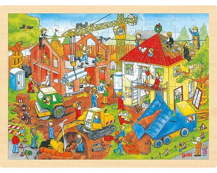 Einlegepuzzle Baustelle