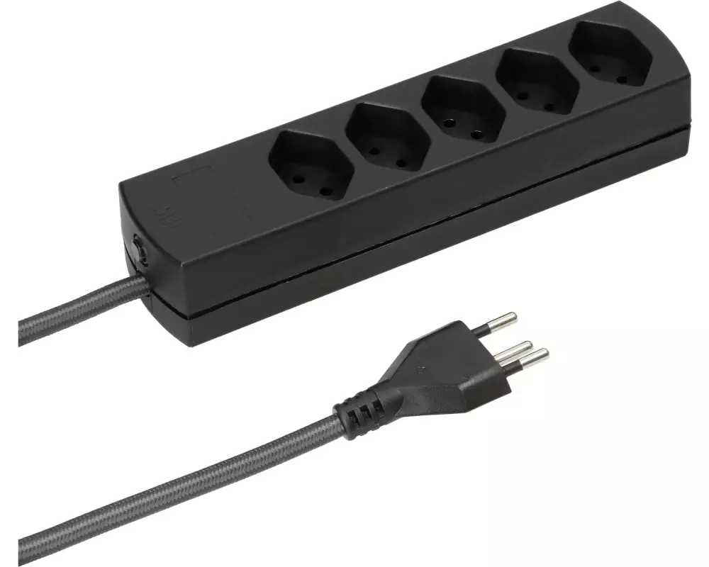 Max Hauri Steckdosenleiste MaxTex 5x T13, Schwarz
