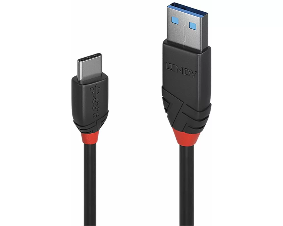 LINDY Black Line USB Cable, USB 3.1, USB/A-USB/C M-M, 1.5m