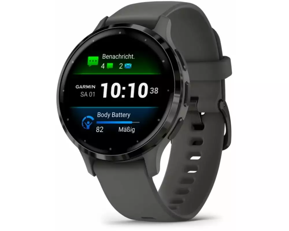 GARMIN Sportuhr Venu 3S Kieselgrau / Schiefergrau