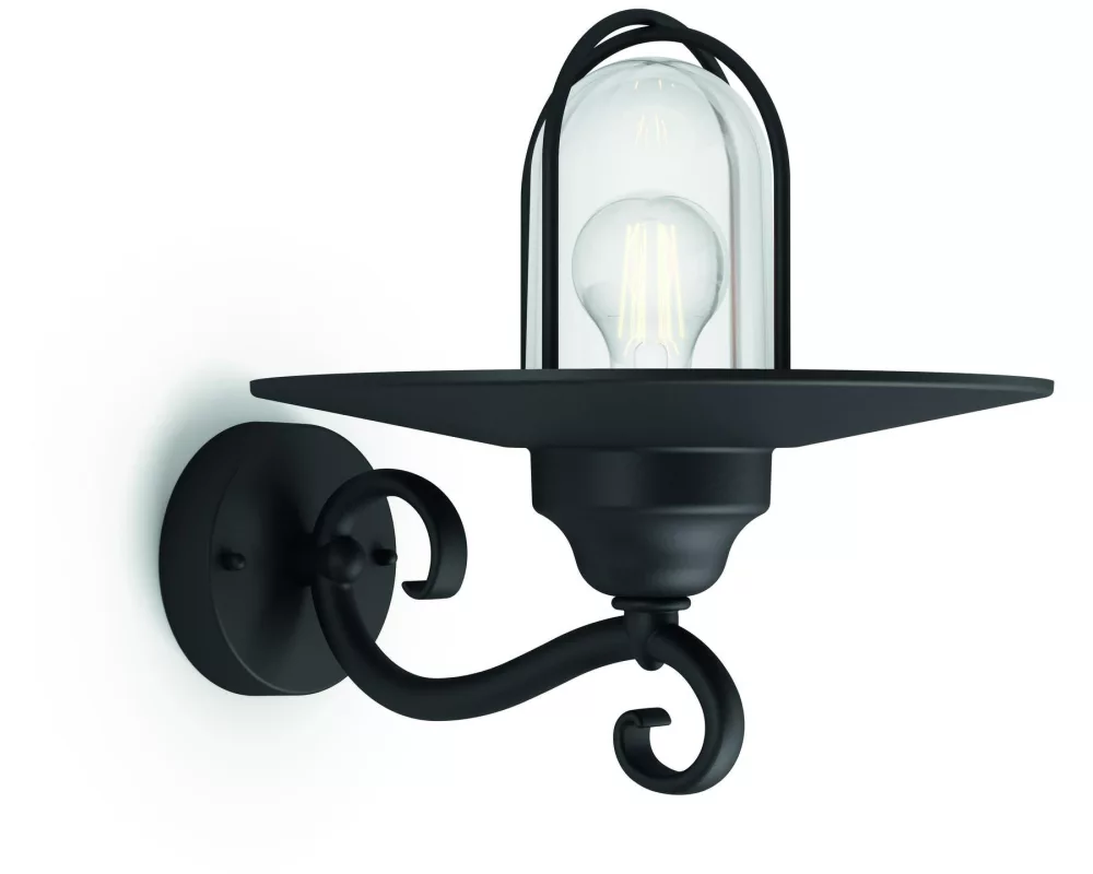 Philips Pasture Wandleuchte schwarz, exkl. LM 1 x 60W