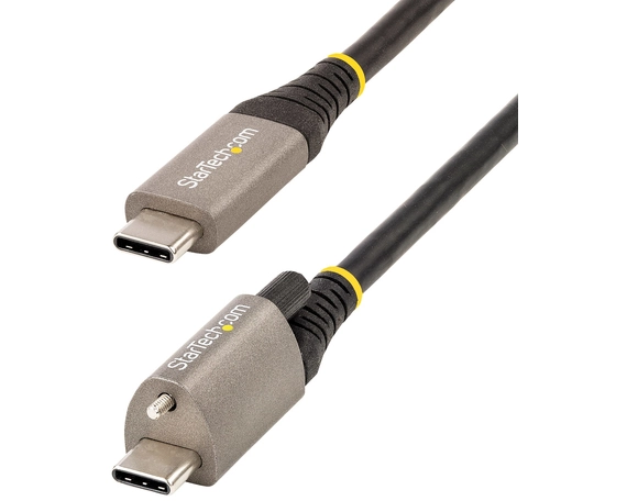 StarTech.com 20in 50cm Top Single Screw Locking USB C Cable 10Gbps, USB 3.1/3.2 Gen 2 Type-C Cable, 5A/100W PD, DP Alt Mode, USB-C to C Cord