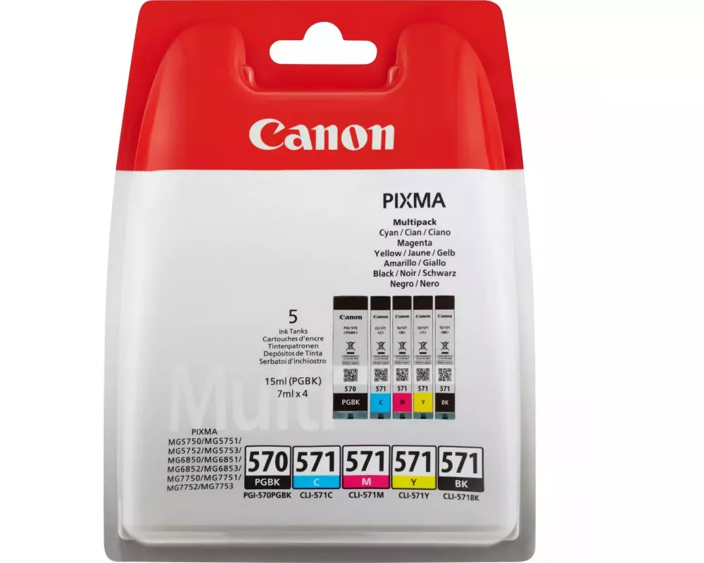 Canon Tinte PGI-570 / CLI-571 BK, PGBK, C, M, Y
