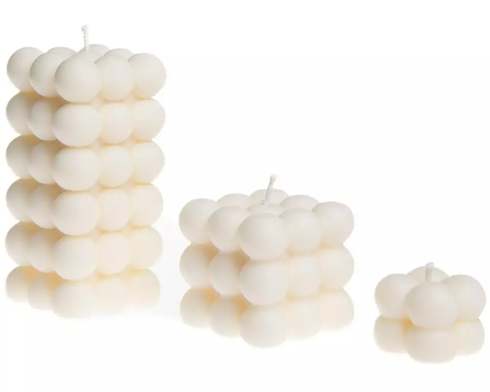 santabarbara THE LABEL Kerzenset Bubble M 3 Stück, Crème