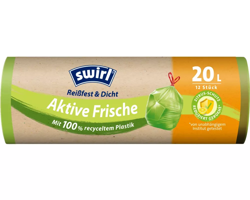 Swirl Müllbeutel Müllbeutel Aktive Frische 20 Liter 20 l, 12 Stück