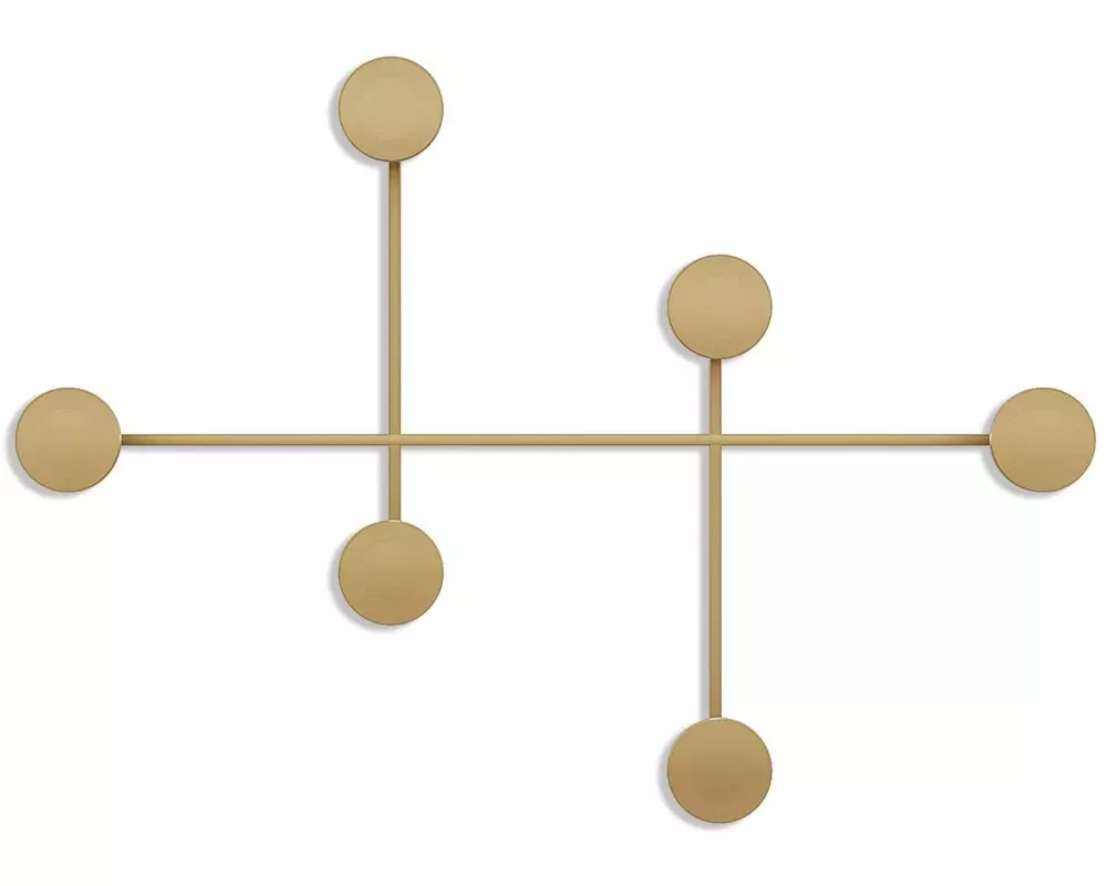 Wallxpert Wandgarderobe Dama 6 Haken, Gold