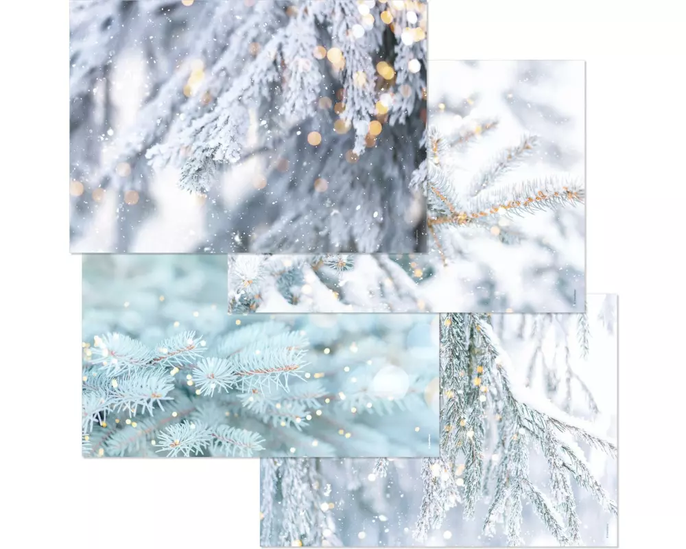 Trendform Tischset Papiertischset SNOWY PINES 4 Sujets à 12 Blatt