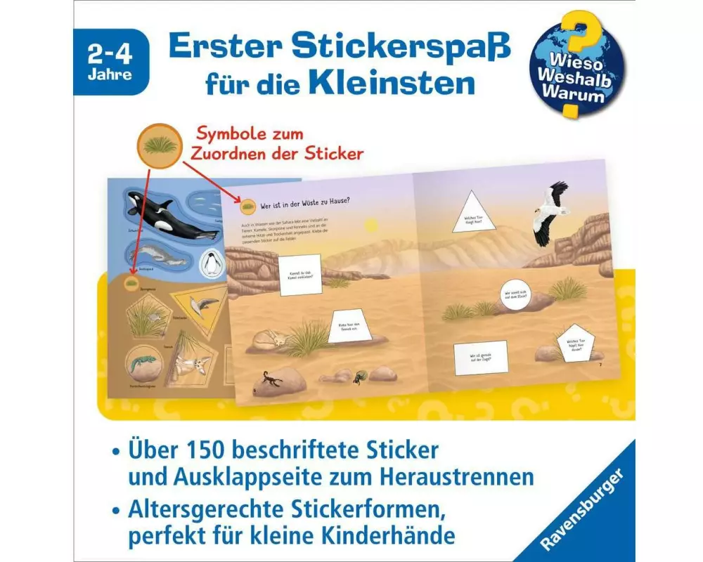Ravensburger Wieso? Weshalb? Warum? junior Stickerheft – Tiere der Welt
