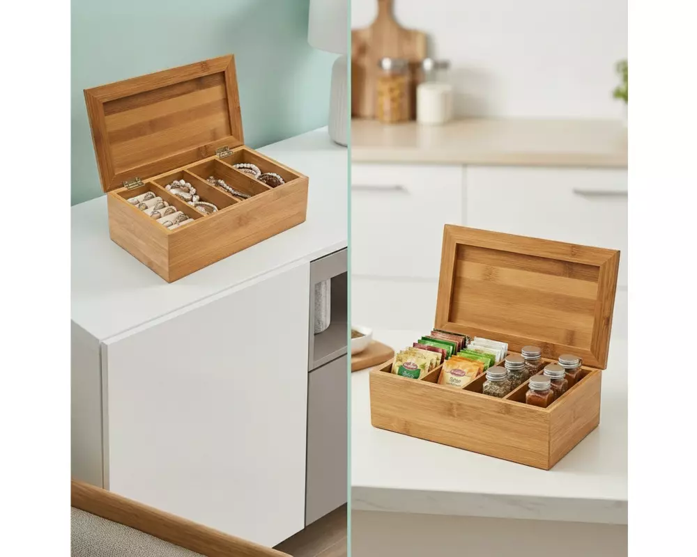 relaxdays Teebox Braun