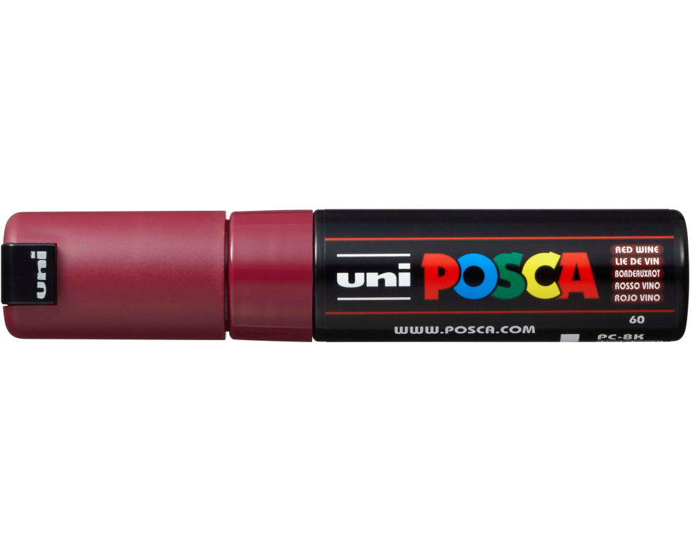 UNI-BALL Posca Marker 8mm PC8K RED WIN bordeaux, Keilspitze