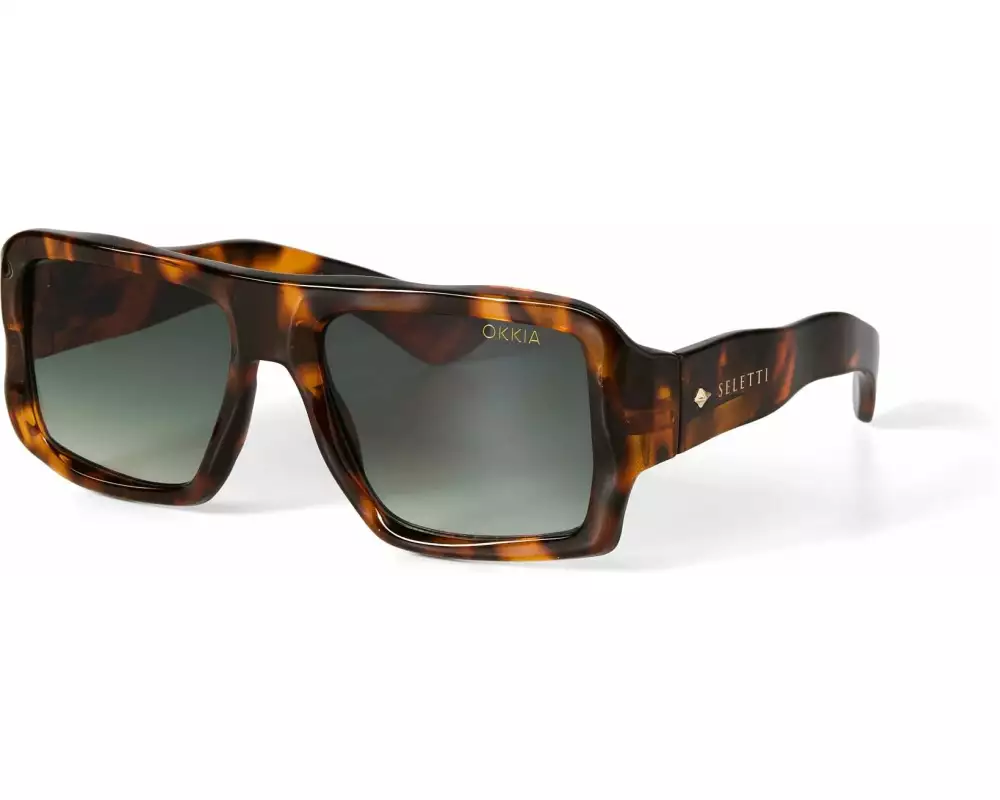 OKKIA Sonnenbrille Seletti Kansas Classic Havanna, Green Lens