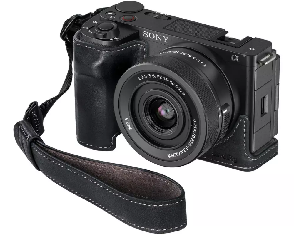 Smallrig Ledertaschen-Set für Sony ZV-E10 II Schwarz