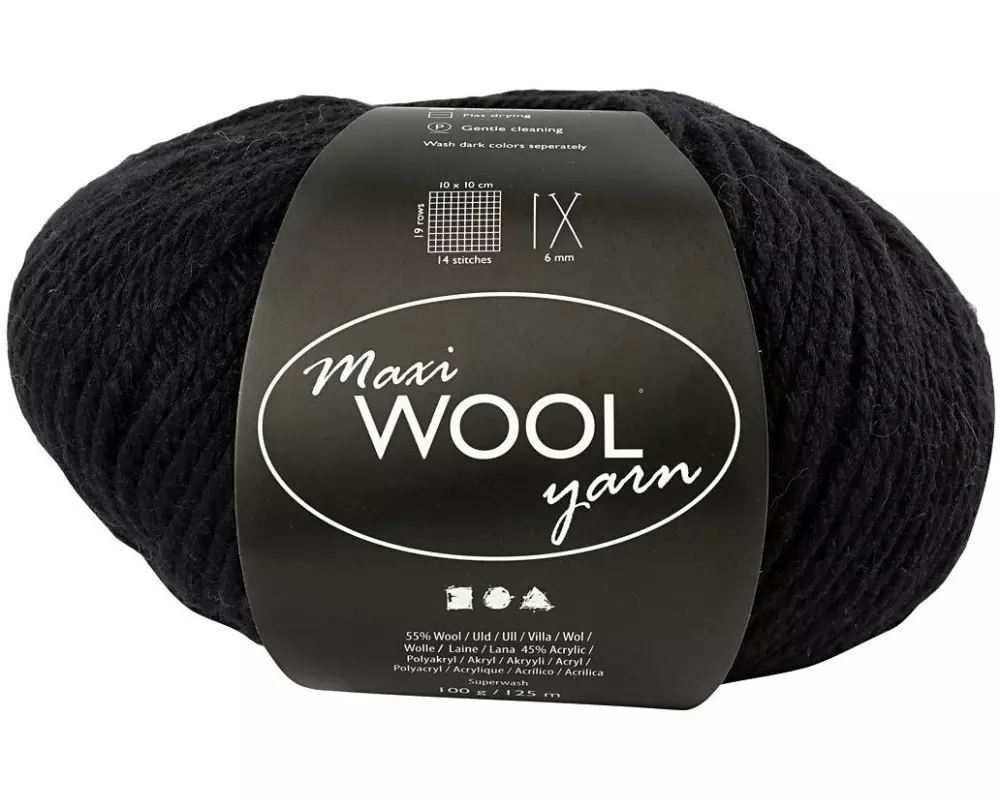 Creativ Company Wolle 100 g Schwarz