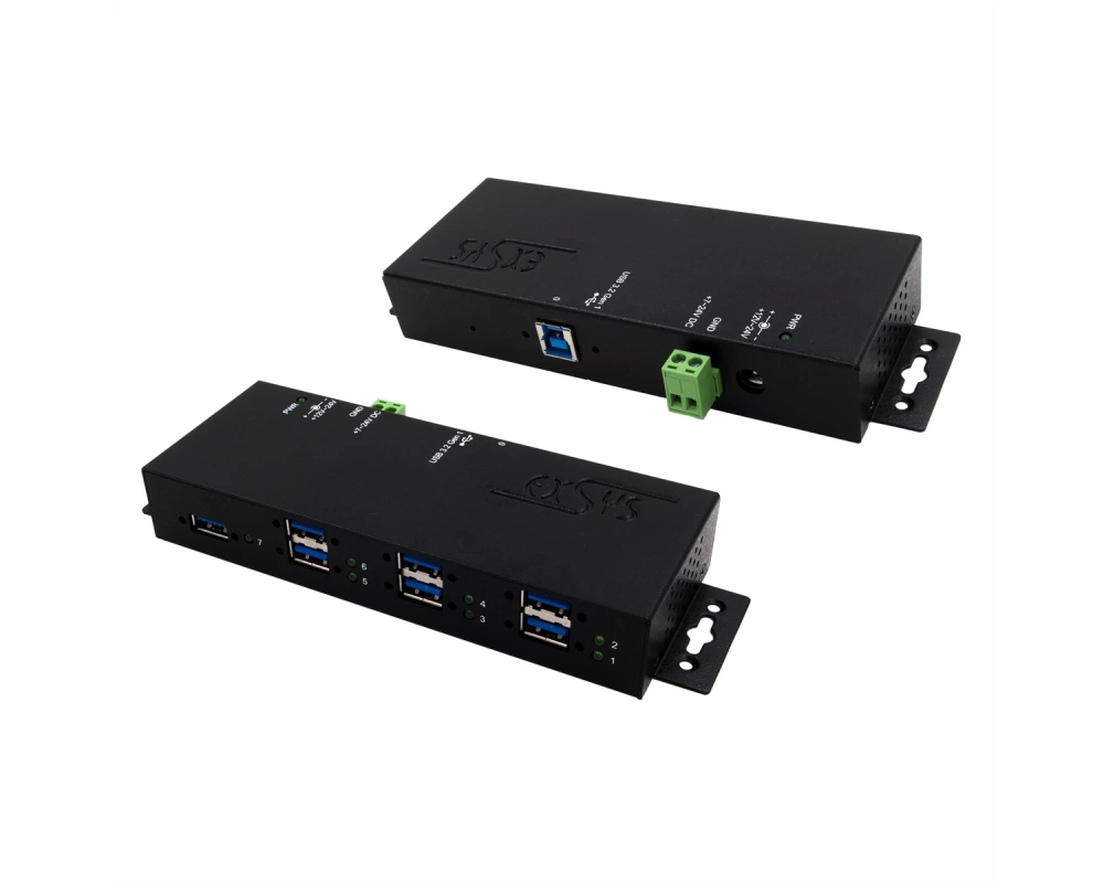 EXSYS EX-1517HMVS 7 Port Managed USB 3.2 Gen1 Metall HUB mit 15KV EDS Überspannungs-Schutz