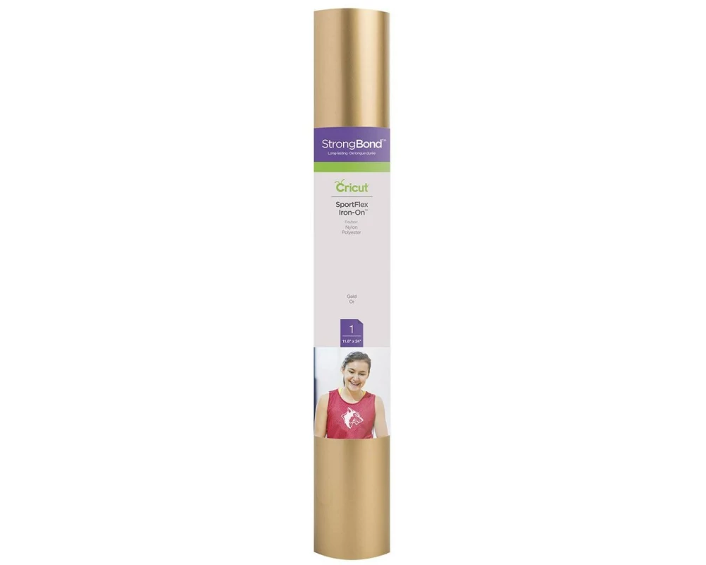 Cricut Aufbügelfolie Sportflex 30 x 61 cm, 1 Stück, Gold
