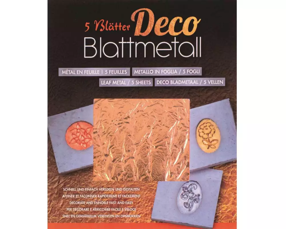 Glorex Folie 14 x 14 cm, 5 Stück, Kupfer