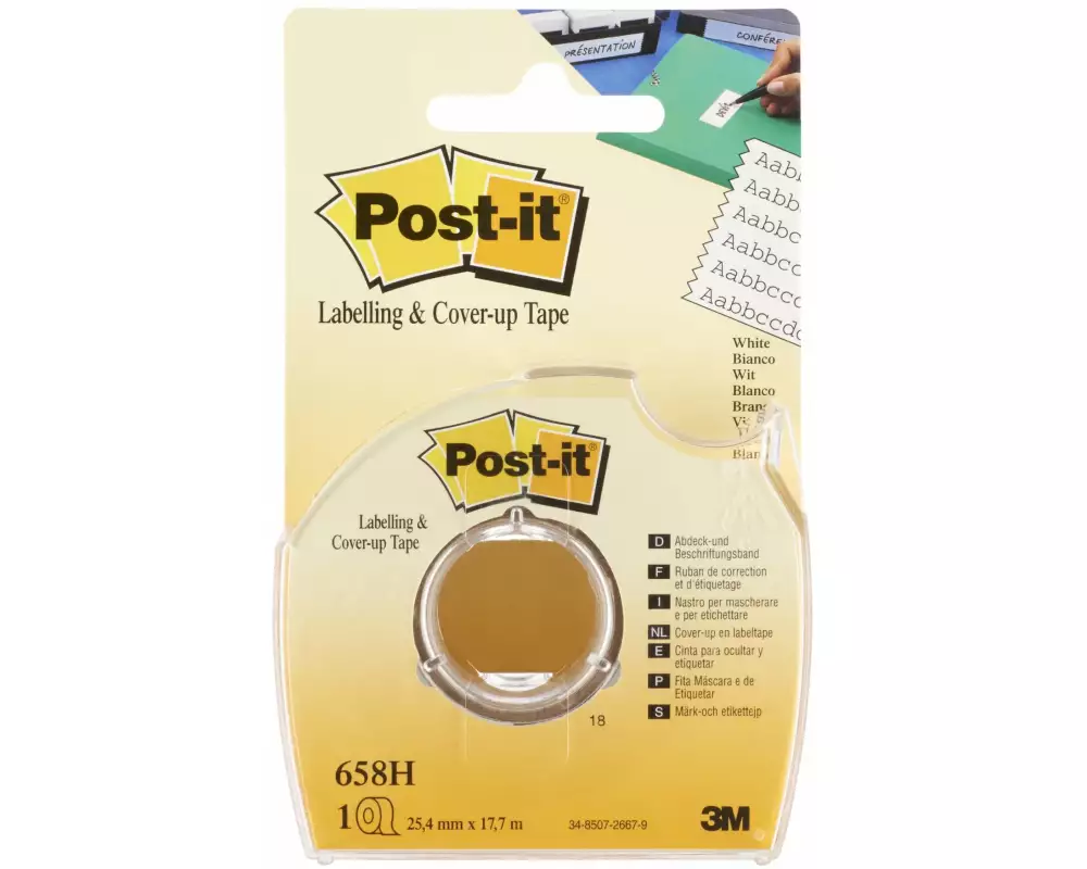 Post-it Beschriftungsband Post-it im Handabroller 25.4 mm x 17.7m