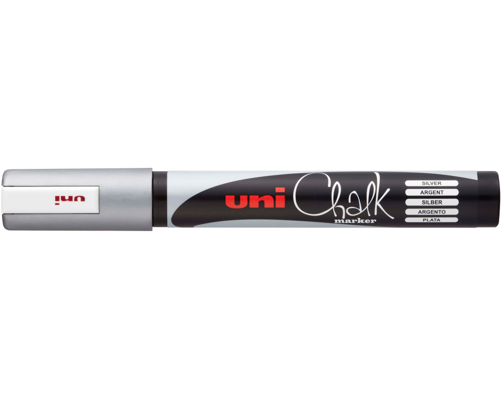 UNI-BALL Chalk Marker 1.8-2.5mm PWE5M SILVER silber, Rundspitze