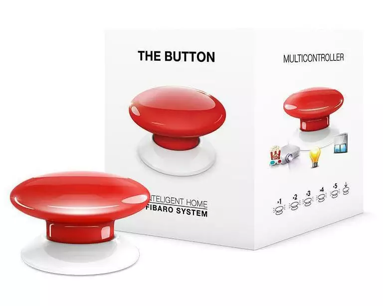 Fibaro Funk-Wandsender Z-Wave Button Rot