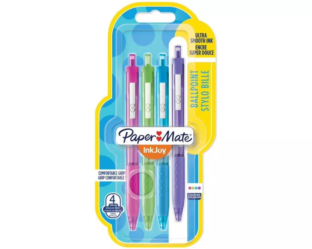 Paper Mate Kugelschreiber Inkjoy 300 RT 1 mm, Mehrfarbig, 4 Stück