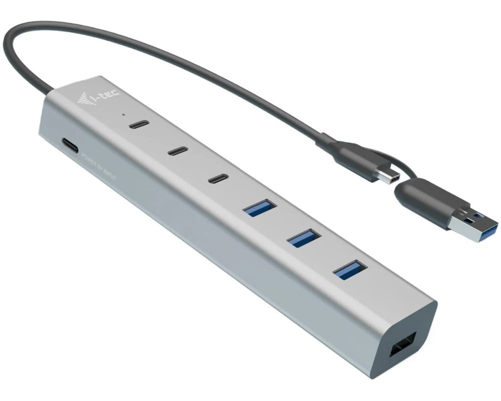 i-tec USB-Hub USB-C/USB-A, Metall, 3x USB-C, 4x USB-A