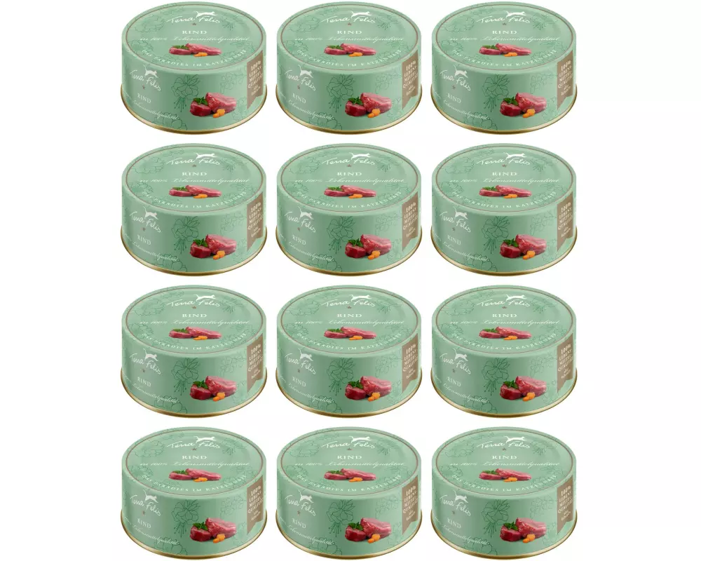 Terra Faelis Nassfutter Adult getreidefrei mit Rind, 12 x 80 g