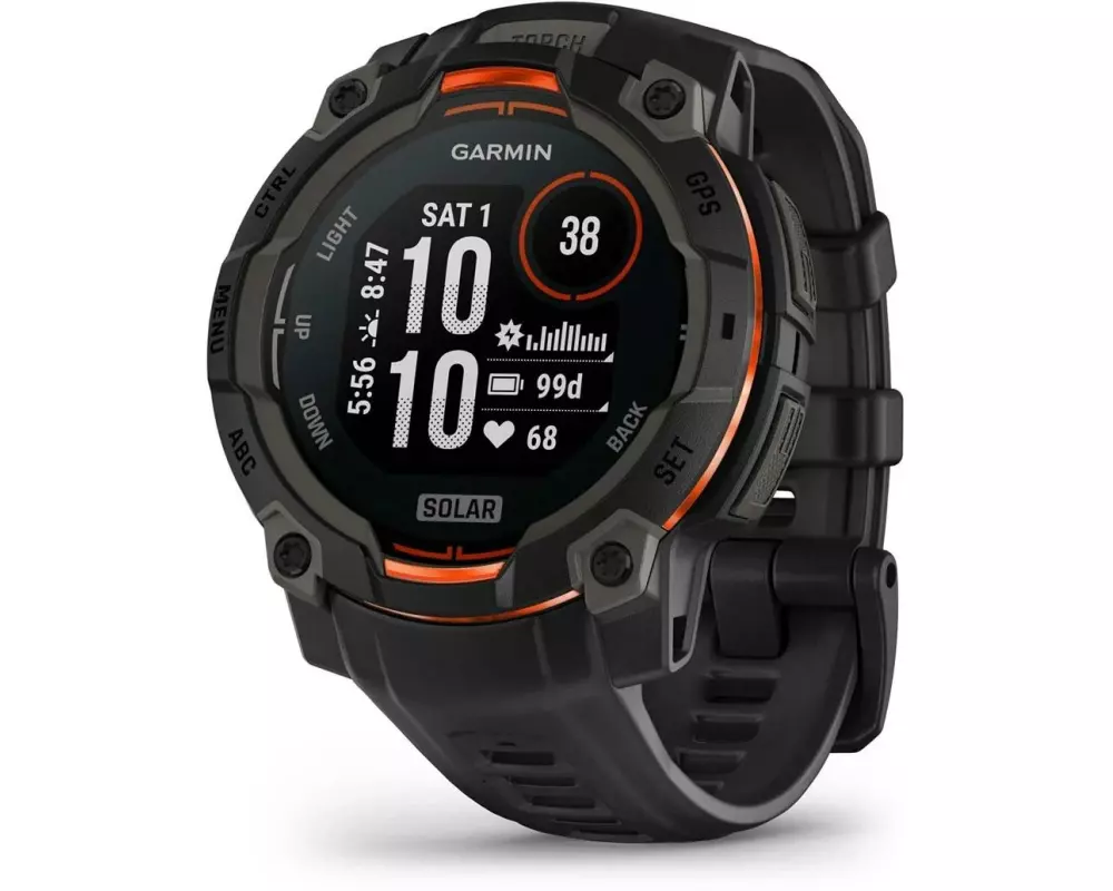 GARMIN Sportuhr Instinct 3 Solar Schwarz 45 mm
