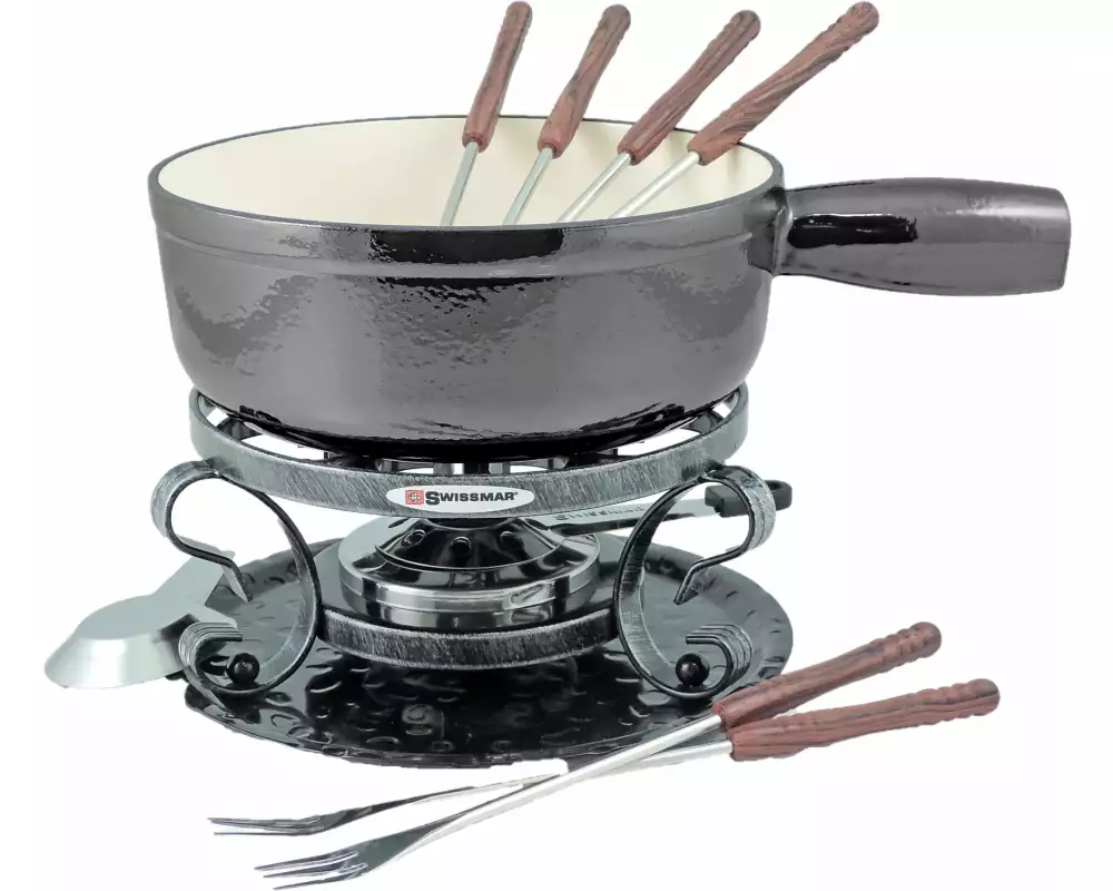 Swissmar Fondue-Set All-in-One 9 Teile, Grau