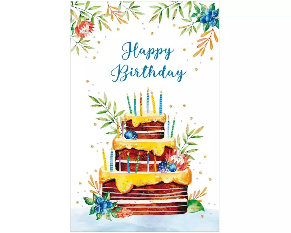 Susy Card Geburtstagskarte Torte 11 x 17 cm