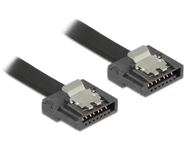 Delock SATA3-Kabel schwarz, Clip, flexibel, 20 cm