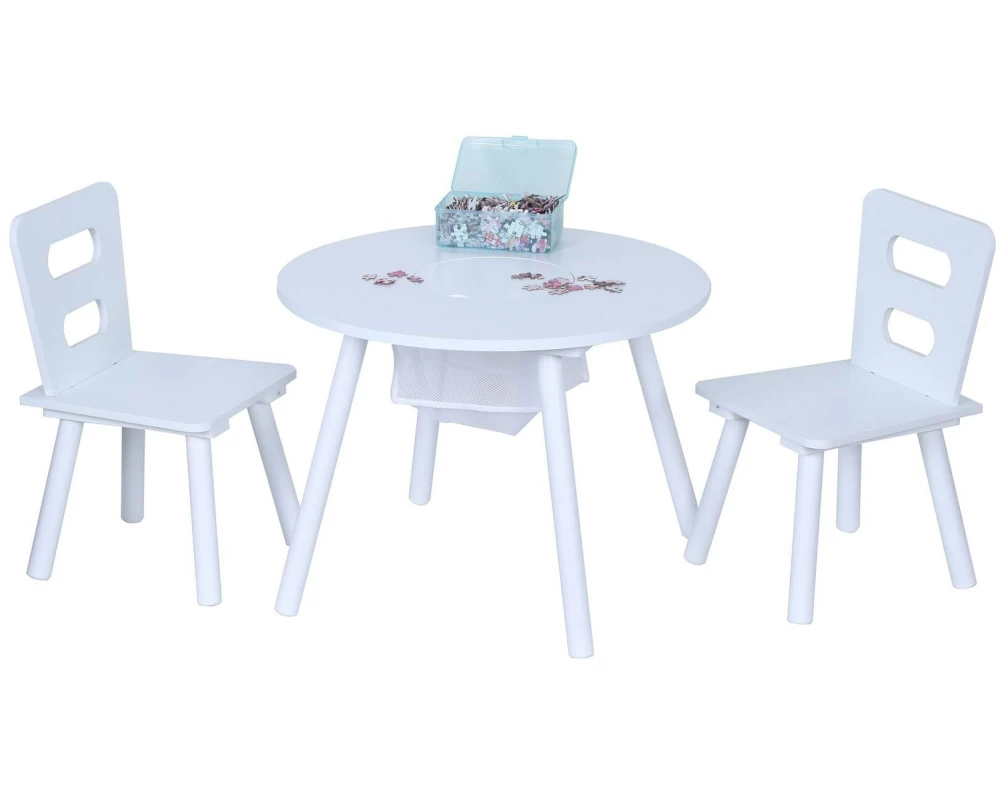 relaxdays Kindersitzgruppe mit Stauraum Weiss