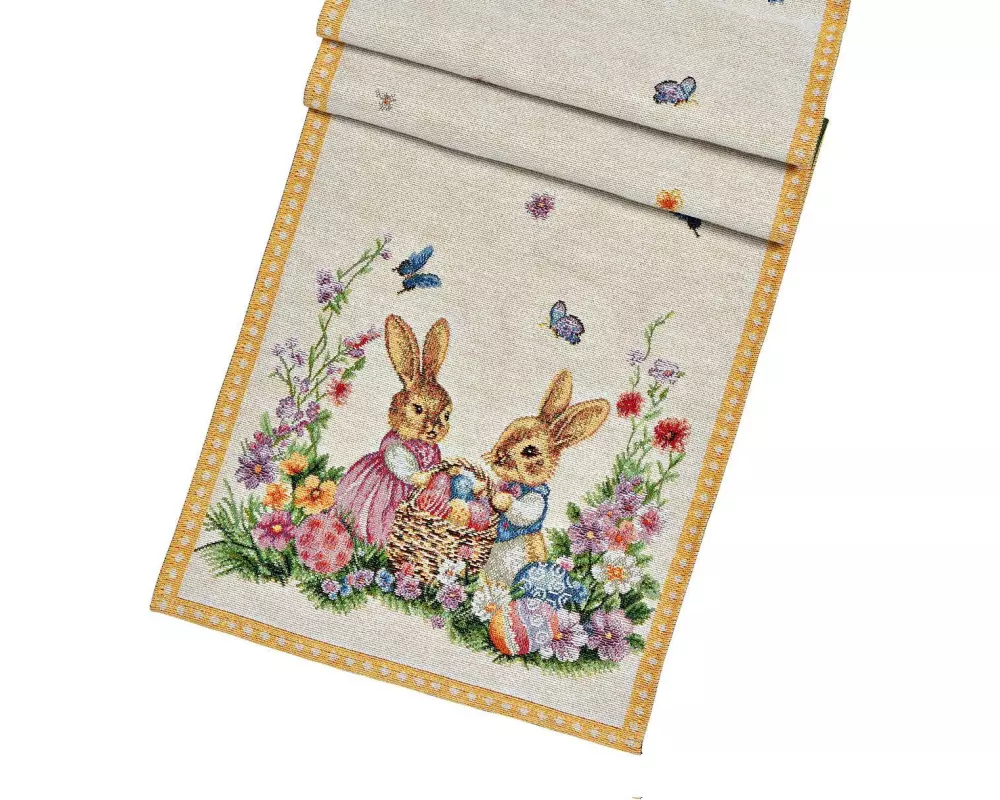 G. Wurm Tischläufer Hasenpaar 183 x 33 cm