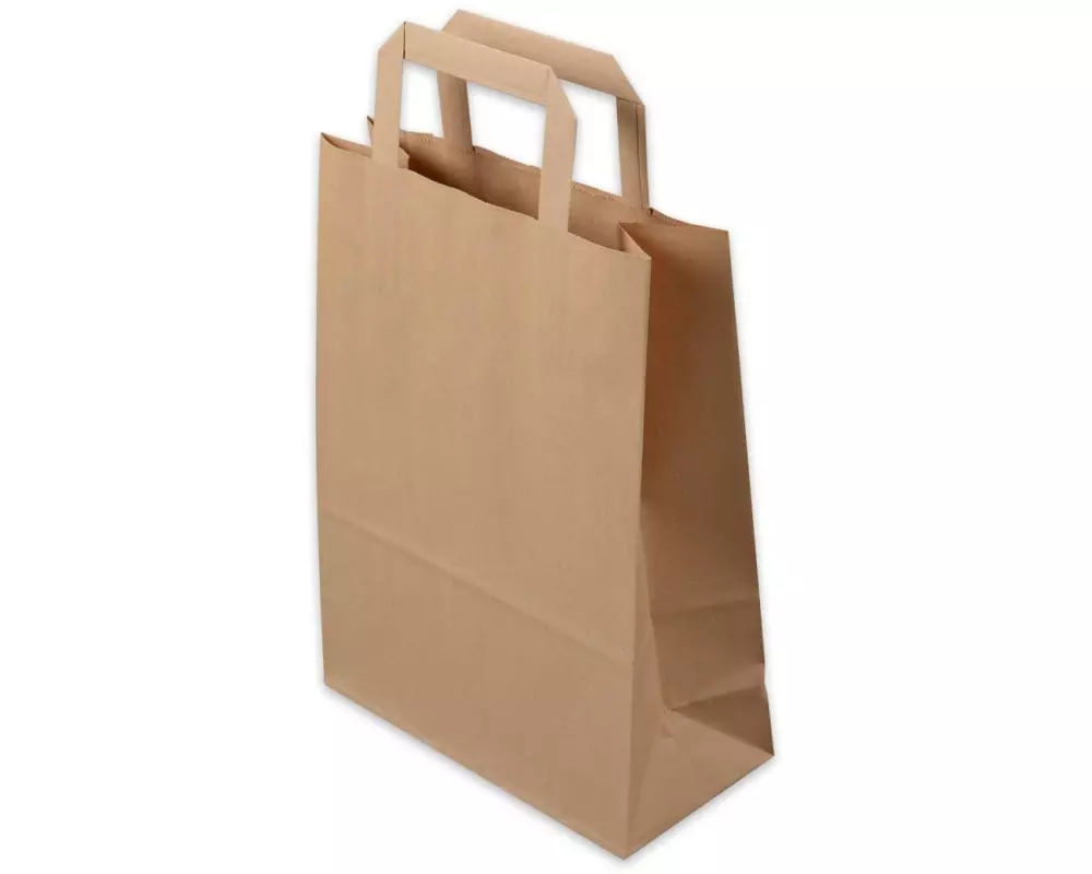 ELCO Geschenktüte mit Flachhenkel 22 x 10 x 29 cm 50 Stück, Braun