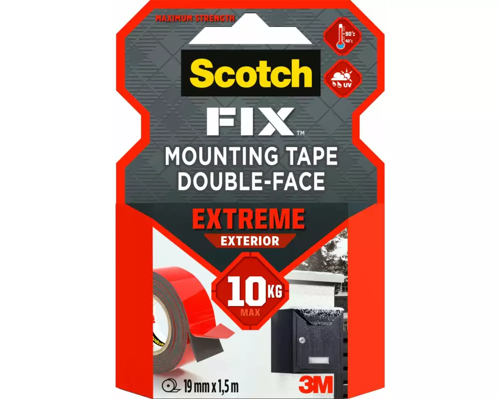 Scotch Aussenmontageband Extreme, 19 mm x 1.5 m, 1 Rolle, Schwarz