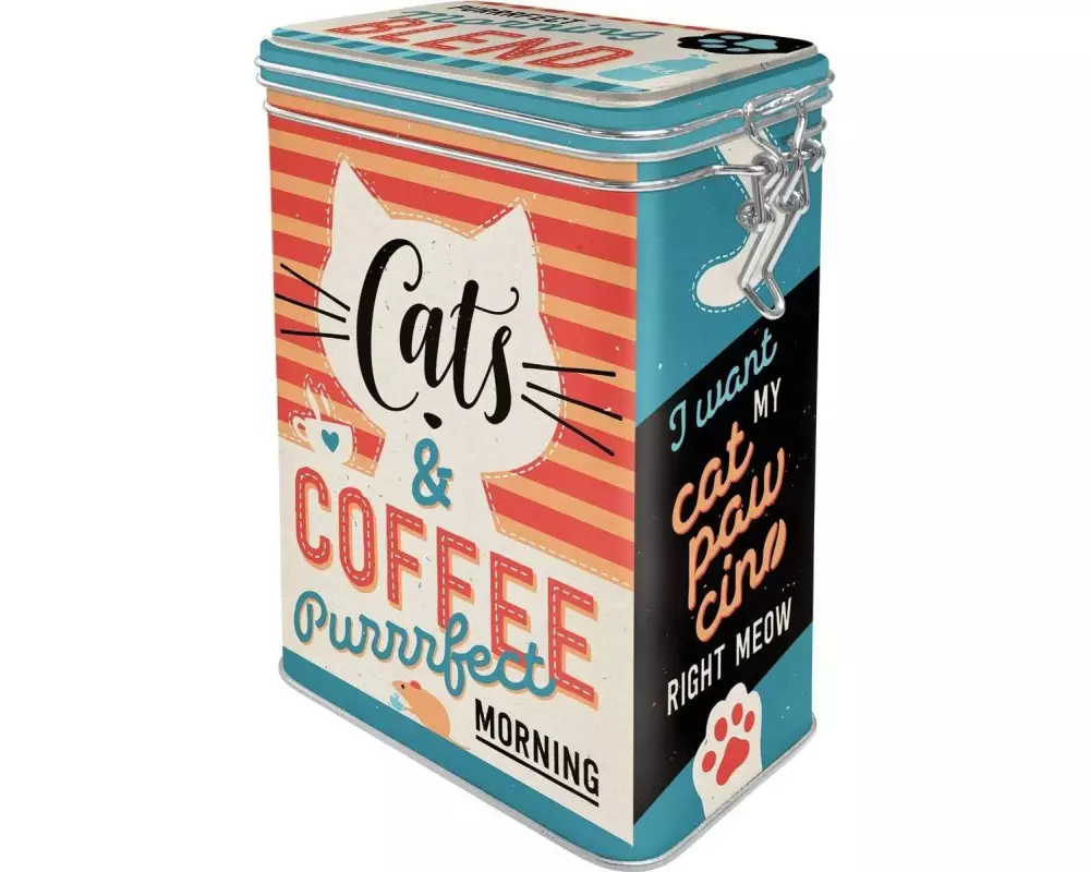 Nostalgic Art Vorratsdose Cats & Coffee 1.3 l, Mehrfarbig