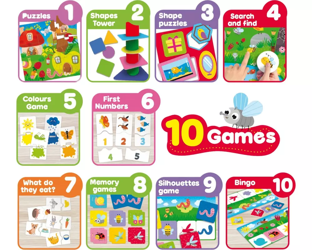 Lisciani Lernspiel Sammlung Baby, 10 verschiedene Spiele