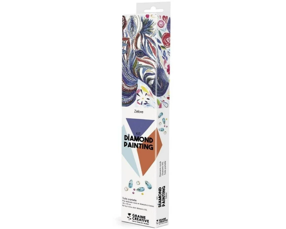 Graine Créative Bastelset Diamond Painting Zebra 40 x 30 cm