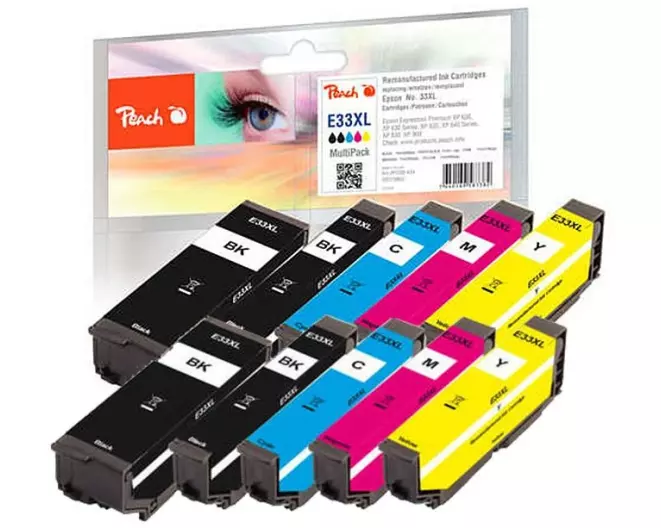 Peach Tinte Epson No. 33XL 2x BK, PBK, C, M, Y