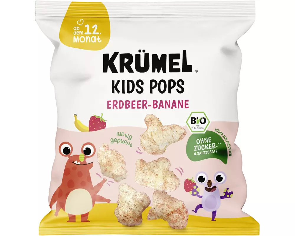KRÜMEL Knabberspass Kids Pops Erdbeer-Banane 20 g