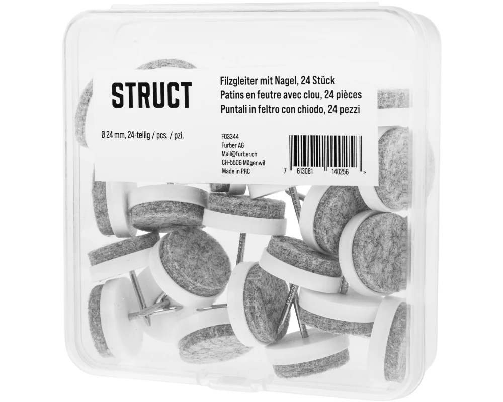 STRUCT Filzgleiter mit Nagel, Ø 24 mm