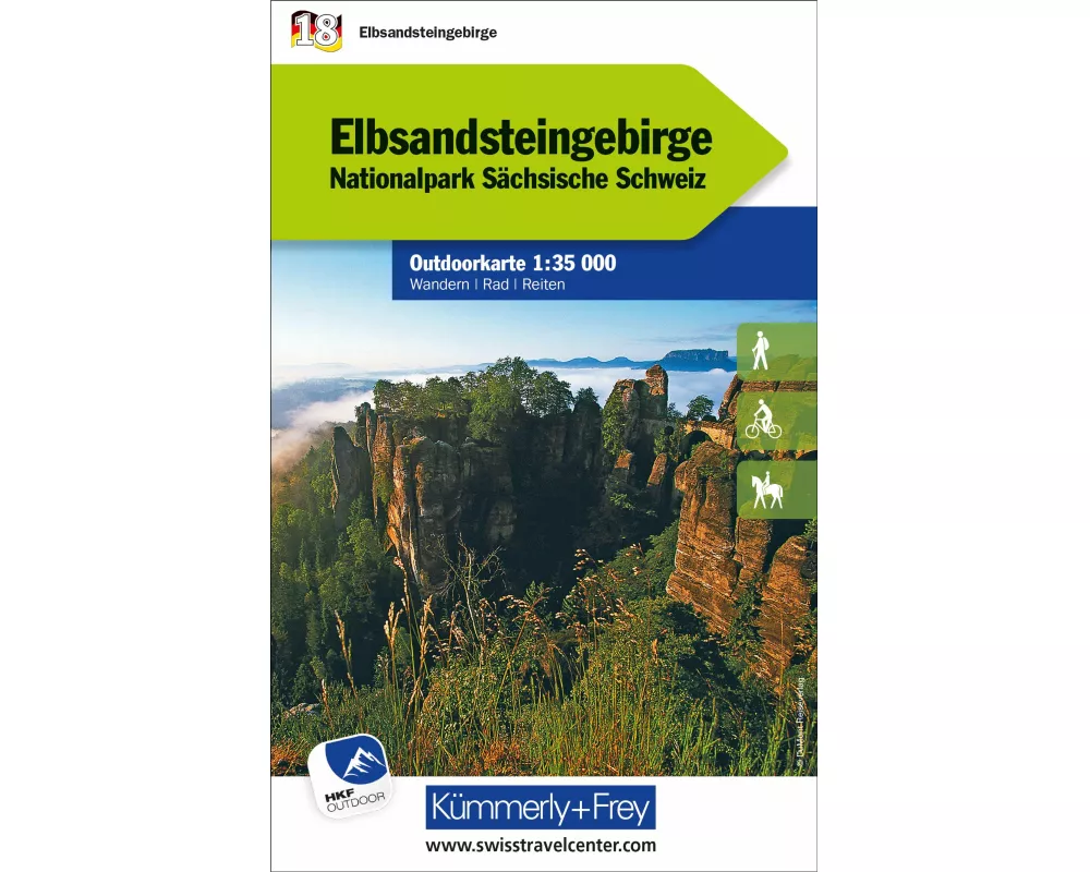 Kümmerly+Frey Outdoorkarte Deutschland 18 Elbsandsteingebirge 1:35.000