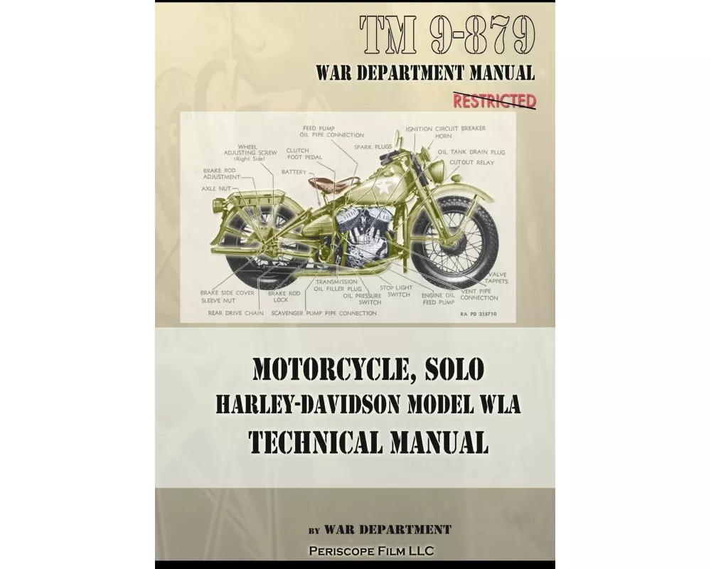 Motorcycle, Solo Harley-Davidson Model WLA Technical Manual