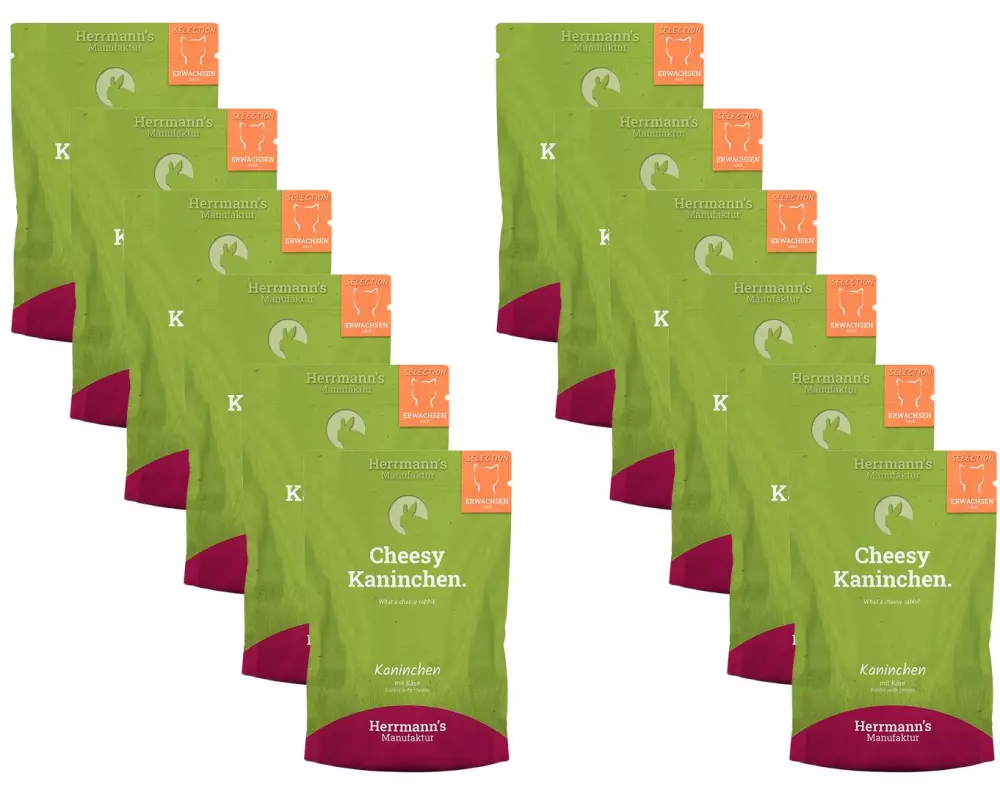 Herrmann's Nassfutter Kaninchen und Käse 12 x 100 g
