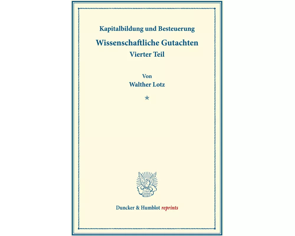 Kapitalbildung und Besteuerung