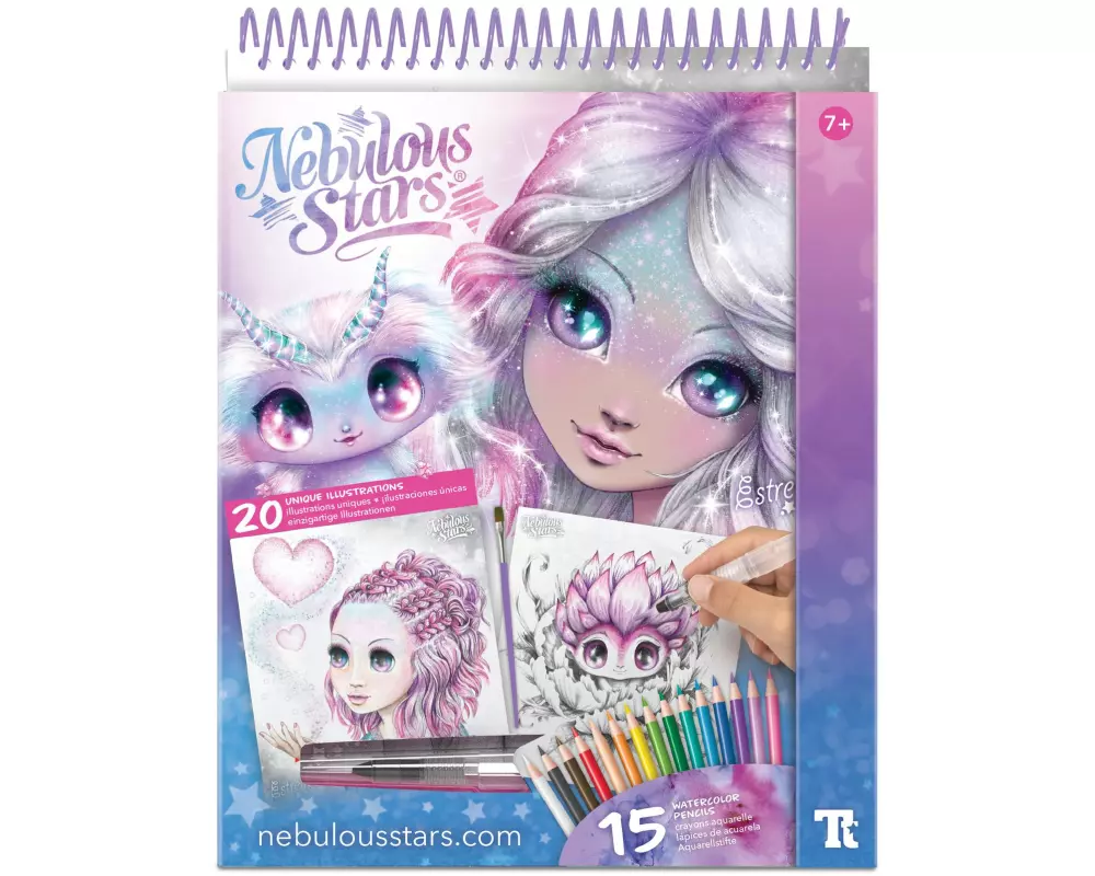 Sombo Notizbuch Watercoloring Book Set Nebulous Stars
